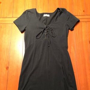 Hollister Green Lace Up Bodycon Dress